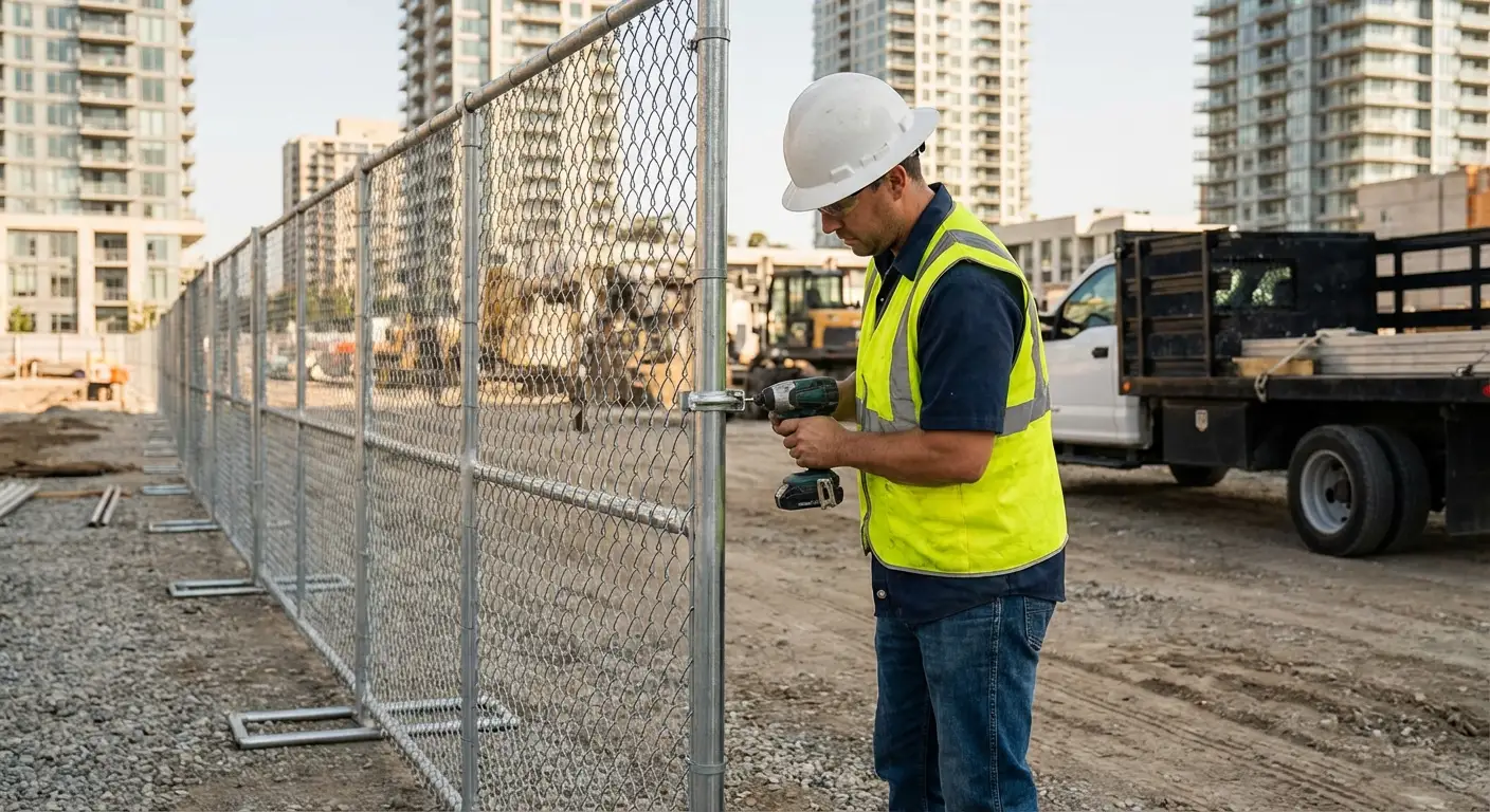 Downtown Union City temporary fencing and site security