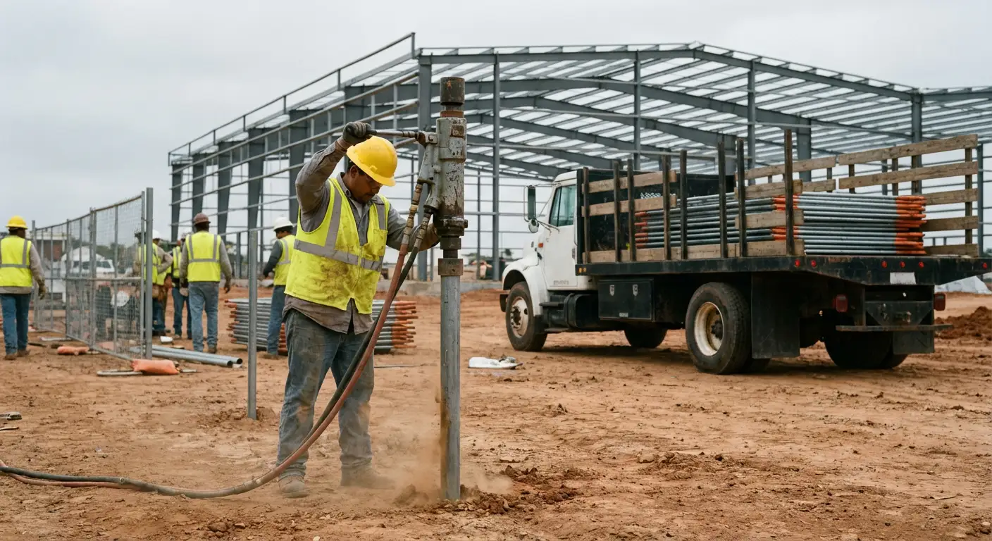 Industrial fencing installation site in Union City, CA