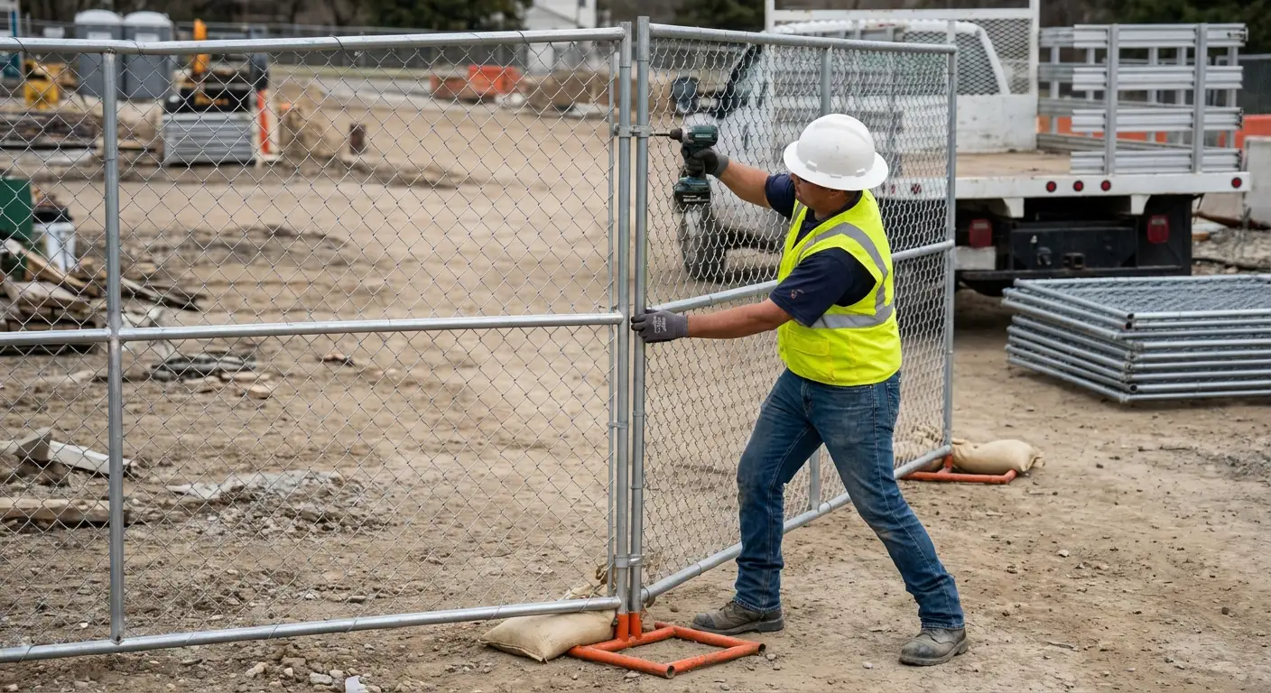 Modular fence reconfiguration system in action in Union City, CA