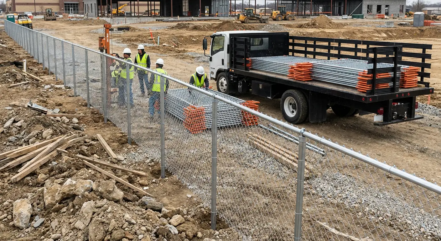 Post-Driven Construction Fence in Union City, CA