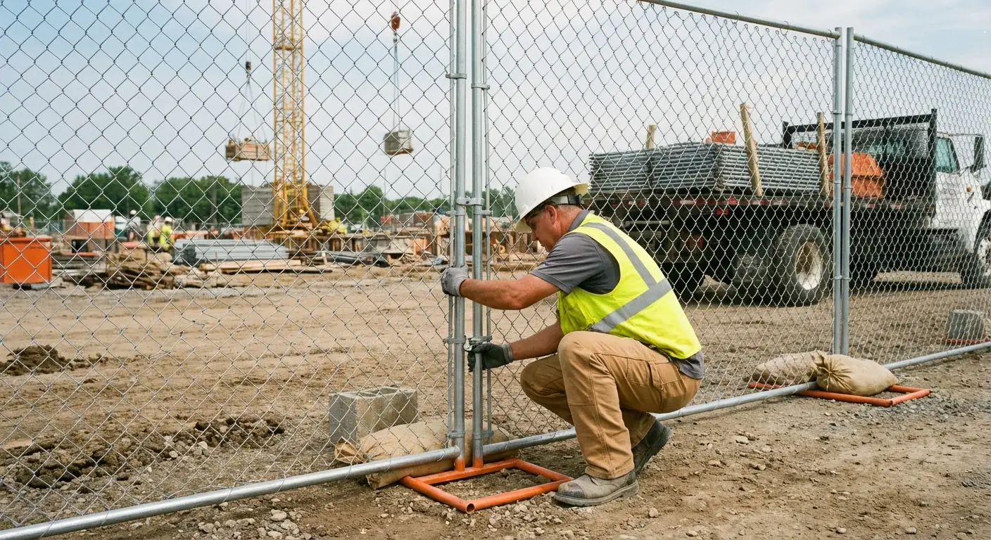 Comparison of professional fencing solutions versus DIY risks on a construction site in Union City, CA
