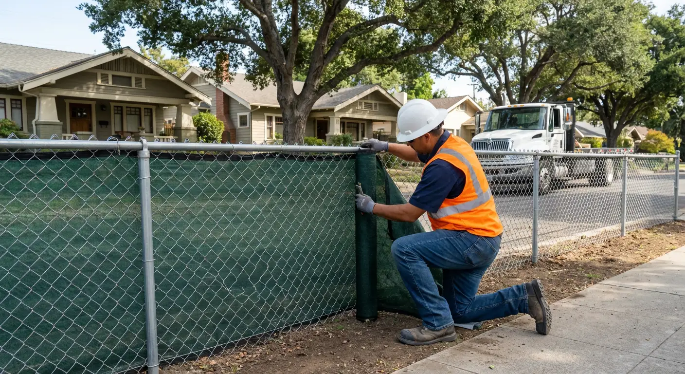 Temporary fence installation in Union City