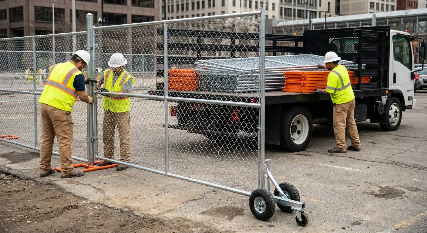 Temporary gate rental installation site in Union City