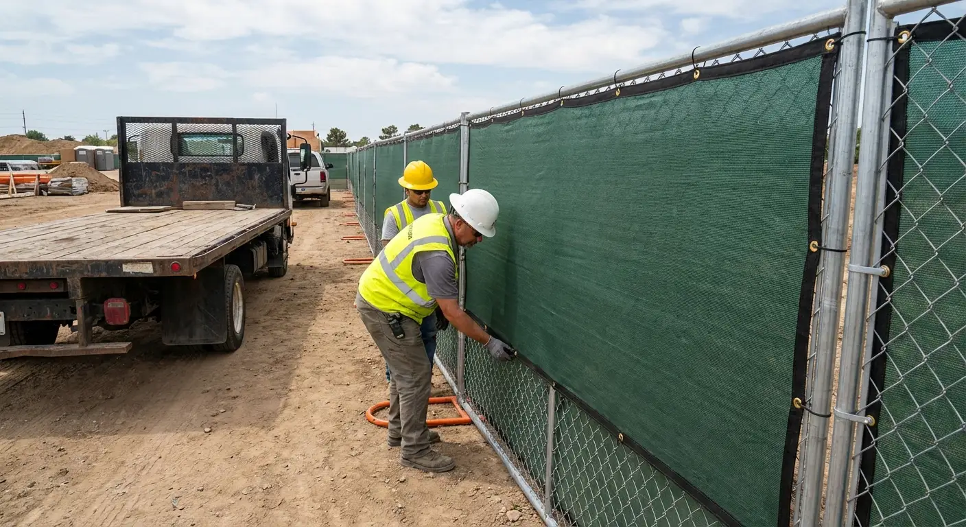 Temporary fence and barricade delivery truck in Union City, CA