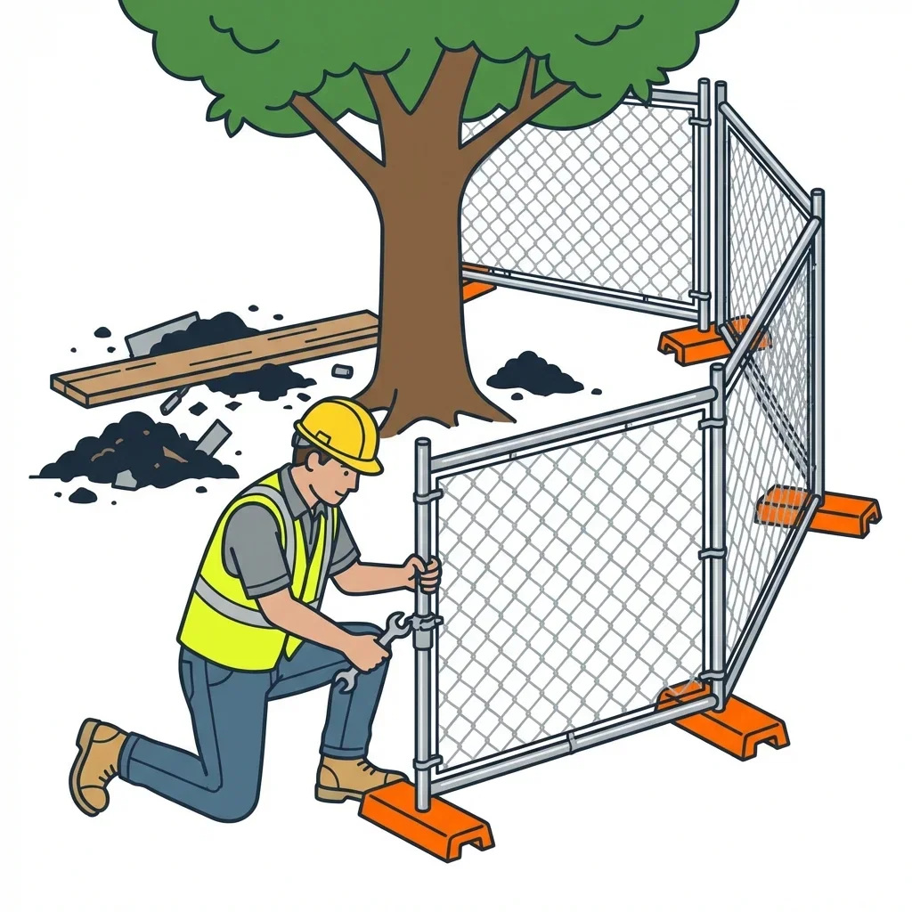 Infographic detailing common tree protection violations and prevention in Union City, CA